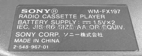 FM/AM Walkman WM-FX197; Sony Corporation; (ID = 1814513) Radio
