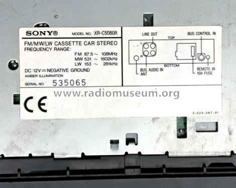 FM/MW/LW Cassette Car Stereo XR-C5080R; Sony Corporation; (ID = 2038139) Car Radio