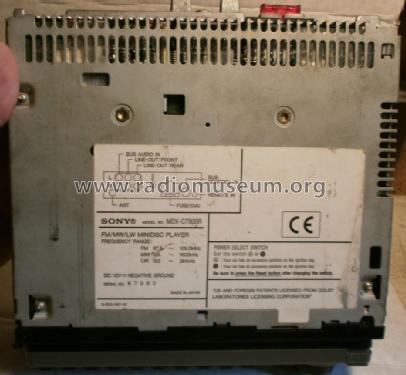 FM/MW/LW Minidisc Player MDX-C7900R; Sony Corporation; (ID = 1710549) Autoradio