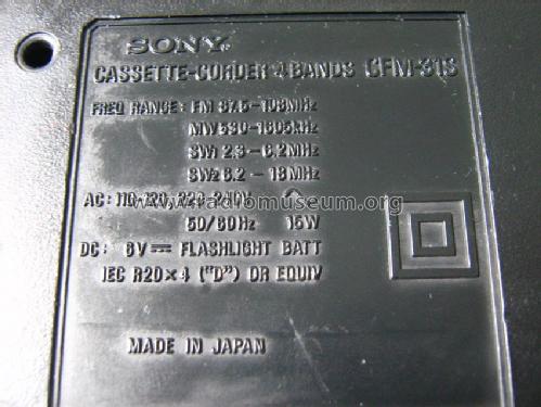FM/MW/SW1/SW2 Cassette-Corder CFM-31S; Sony Corporation; (ID = 1328193) Radio
