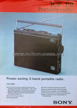Udråbstegn tæppe Håndværker FM/MW/SW 3 Band Recevier ICF-P2 Radio Sony Corporation;