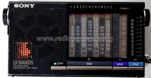 FM/MW/SW Receiver ICF-4920; Sony Corporation; (ID = 1978358) Radio