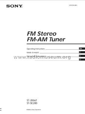 AM-FM Tuner ST-SE200; Sony Corporation; (ID = 1891474) Radio