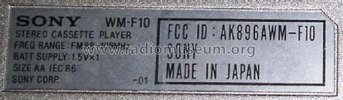FM Stereo Cassette Player Walkman FM WM-F10; Sony Corporation; (ID = 1661685) Radio