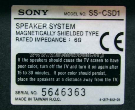 HiFi Box SS-CSD1; Sony Corporation; (ID = 1721785) Speaker-P