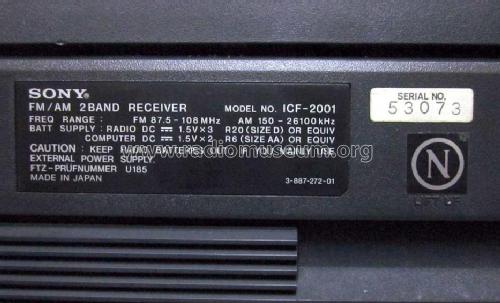 ICF-2001; Sony Corporation; (ID = 1053266) Radio