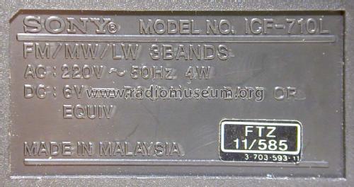 ICF-710L; Sony Corporation; (ID = 1497743) Radio