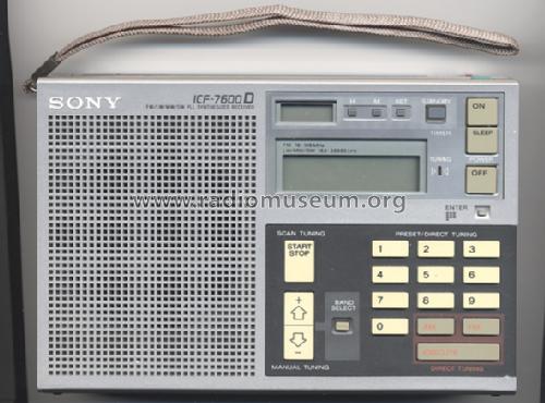 FM/LW/MW/SW PLL Synthesized Receiver ICF-7600D; Sony Corporation; (ID = 94111) Radio