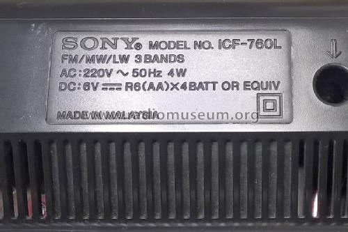 ICF-760L; Sony Corporation; (ID = 1965453) Radio