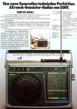 FM/SW/MW/LW 6 Band Receiver ICF-8900 L; Sony Corporation; (ID = 495852) Radio