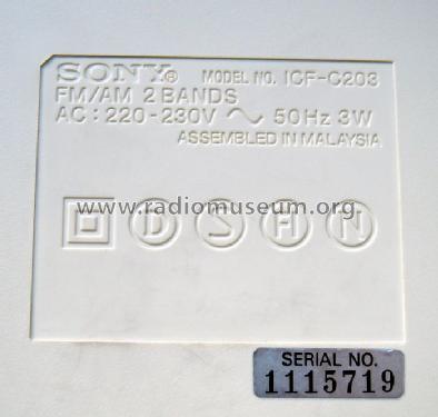 Dream Machine ICF-C203; Sony Corporation; (ID = 1349697) Radio