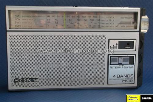 FM/MW/SW1/SW2/4 Bands ICF-J40; Sony Corporation; (ID = 678694) Radio