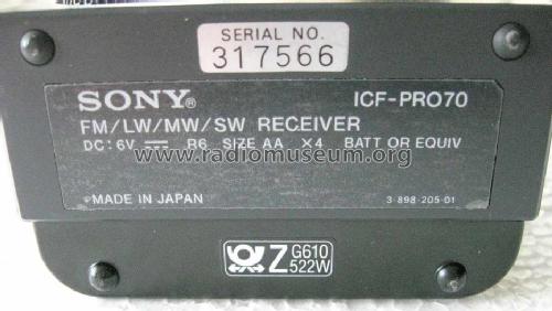 ICF PRO-70; Sony Corporation; (ID = 791016) Radio