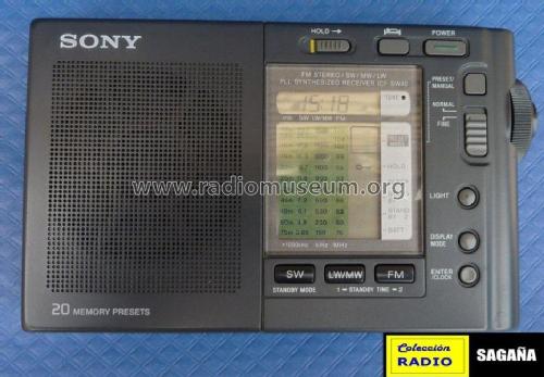 FM Stereo / SW / MW / LW PLL Synthesized Receiver ICF-SW40; Sony Corporation; (ID = 700450) Radio