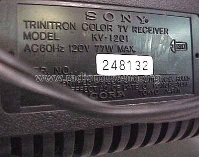 KV1201; Sony Corporation; (ID = 215600) Television