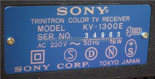 KV-1300 E; Sony Corporation; (ID = 1454939) Television