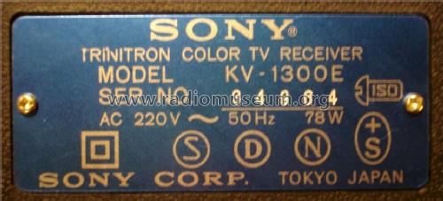 KV-1300 E; Sony Corporation; (ID = 1583962) Television