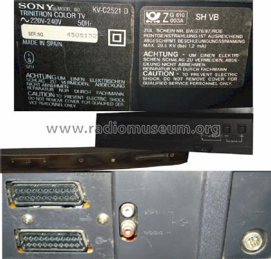 KV-C2521D; Sony España; Hispano (ID = 701283) Television