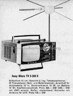 Micro TV 5-202E; Sony Corporation; (ID = 743763) Fernseh-E