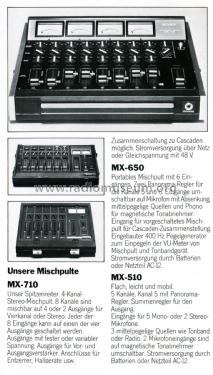 6 Channel Stereo Microphone Mixer MX-650 Ampl/Mixer Sony