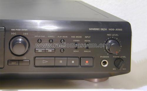 Minidisc Deck MDS-JE500; Sony Corporation; (ID = 2053022) R-Player