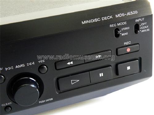 Minidisc Deck MDS-JE520; Sony Corporation; (ID = 1514045) Reg-Riprod