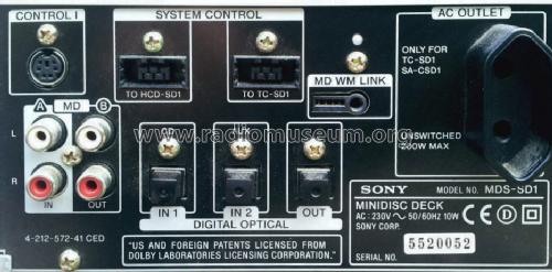 Minidisc Deck / Recorder MDS-SD1; Sony Corporation; (ID = 1721545) Ton-Bild