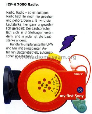 My first Sony FM/AM Radio ICF-K7000; Sony Corporation; (ID = 674079) Radio
