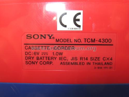 My first Sony Cassette-Corder TCM-4300; Sony Corporation; (ID = 1224499) Enrég.-R