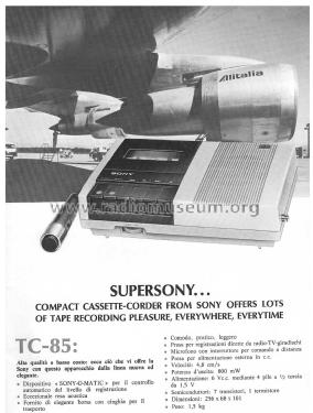 Tapecorder TC-85; Sony Corporation; (ID = 2093809) Enrég.-R