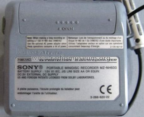 Portable Minidisc Recorder MZ-NH600 / MZ-NH600D; Sony Corporation; (ID = 1860399) R-Player