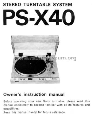 PS-X40; Sony Corporation; (ID = 1629860) Reg-Riprod
