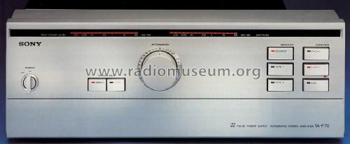 Pulse Power Supply Integrated Stereo Amplifier TA-F70; Sony Corporation; (ID = 1322576) Ampl/Mixer