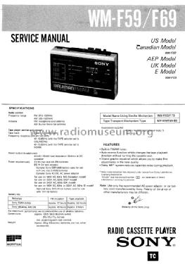 Walkman Radio Cassette Player WM-F69; Sony Corporation; (ID = 1719642) Radio