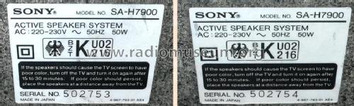 SA-H7900; Sony Corporation; (ID = 1847479) Speaker-P