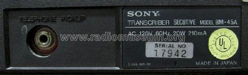 Secutive Transcriber BM-45A; Sony Corporation; (ID = 1194498) R-Player