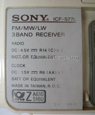 Shower Mate ICF-S77L; Sony Corporation; (ID = 1002786) Radio