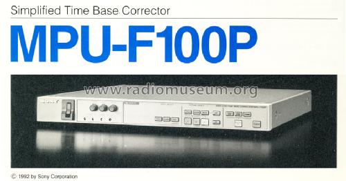 Simplified Time Base Corrector MPU-F100P; Sony Corporation; (ID = 1447901) Diversos