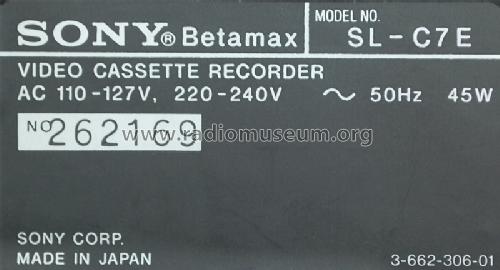 Video Cassette Recorder SL-C 7; Sony Corporation; (ID = 808404) R-Player