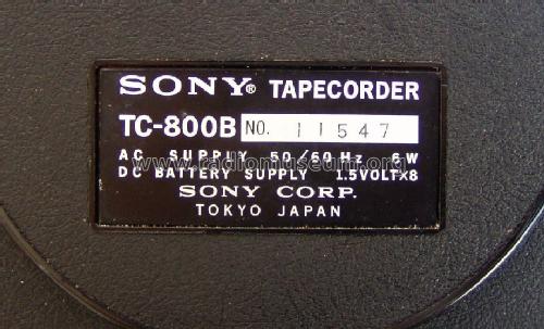 Tapecorder TC-800B; Sony Corporation; (ID = 1669833) Reg-Riprod