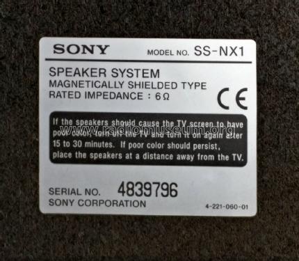 Speaker System SS-NX1; Sony Corporation; (ID = 2032937) Altavoz-Au