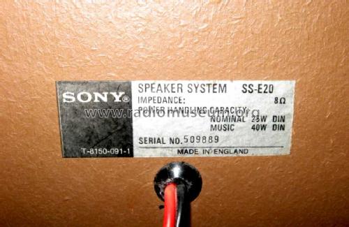 Speaker System SS-E20; Sony Corporation; (ID = 743372) Speaker-P