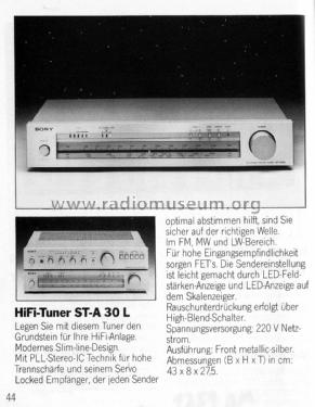 ST-A 30 L; Sony Corporation; (ID = 1720090) Radio
