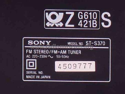 ST-S370; Sony Corporation; (ID = 2029096) Radio