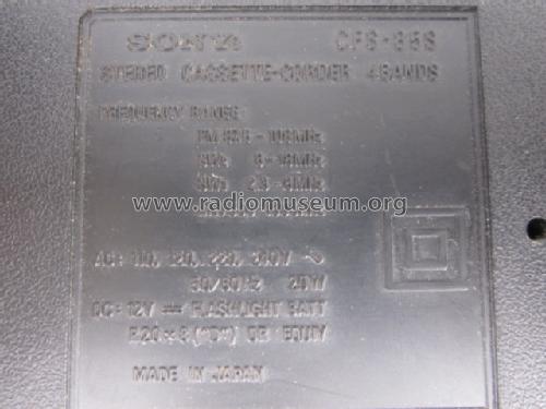 Stereo Cassette-Corder CFS-85S; Sony Corporation; (ID = 1365174) Radio