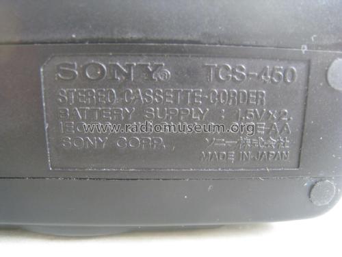 Stereo Cassette Corder TCS-450; Sony Corporation; (ID = 2014133) Enrég.-R