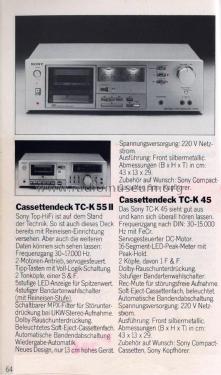 Stereo Cassette Deck TC-K45; Sony Corporation; (ID = 2089866) R-Player