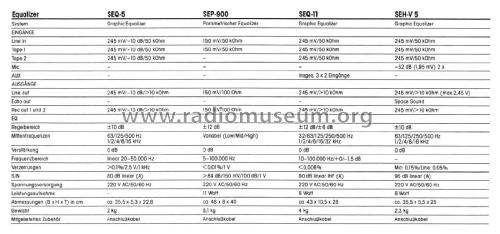 Stereo Graphic Equalizer SEH-V5; Sony Corporation; (ID = 1894103) Ampl/Mixer