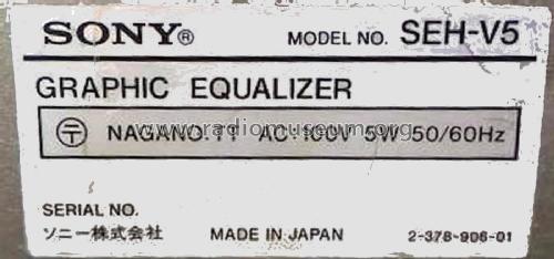 Stereo Graphic Equalizer SEH-V5; Sony Corporation; (ID = 1894259) Verst/Mix