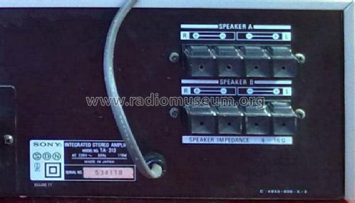 TA-313; Sony Corporation; (ID = 1202487) Ampl/Mixer